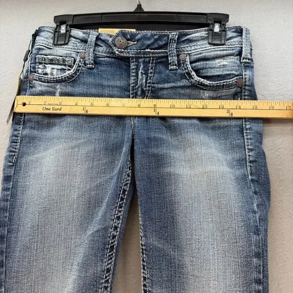 Silver Jeans Women's 26x31 (2) Blue Tuesday Fit Low Slim Boot Western NWT - Picture 11 of 14